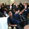 New Haven Public School students attend the 2nd Annual Black & Brown Male Empowerment Conference at Southern Connecticut State University in New Haven on October 4, 2022.