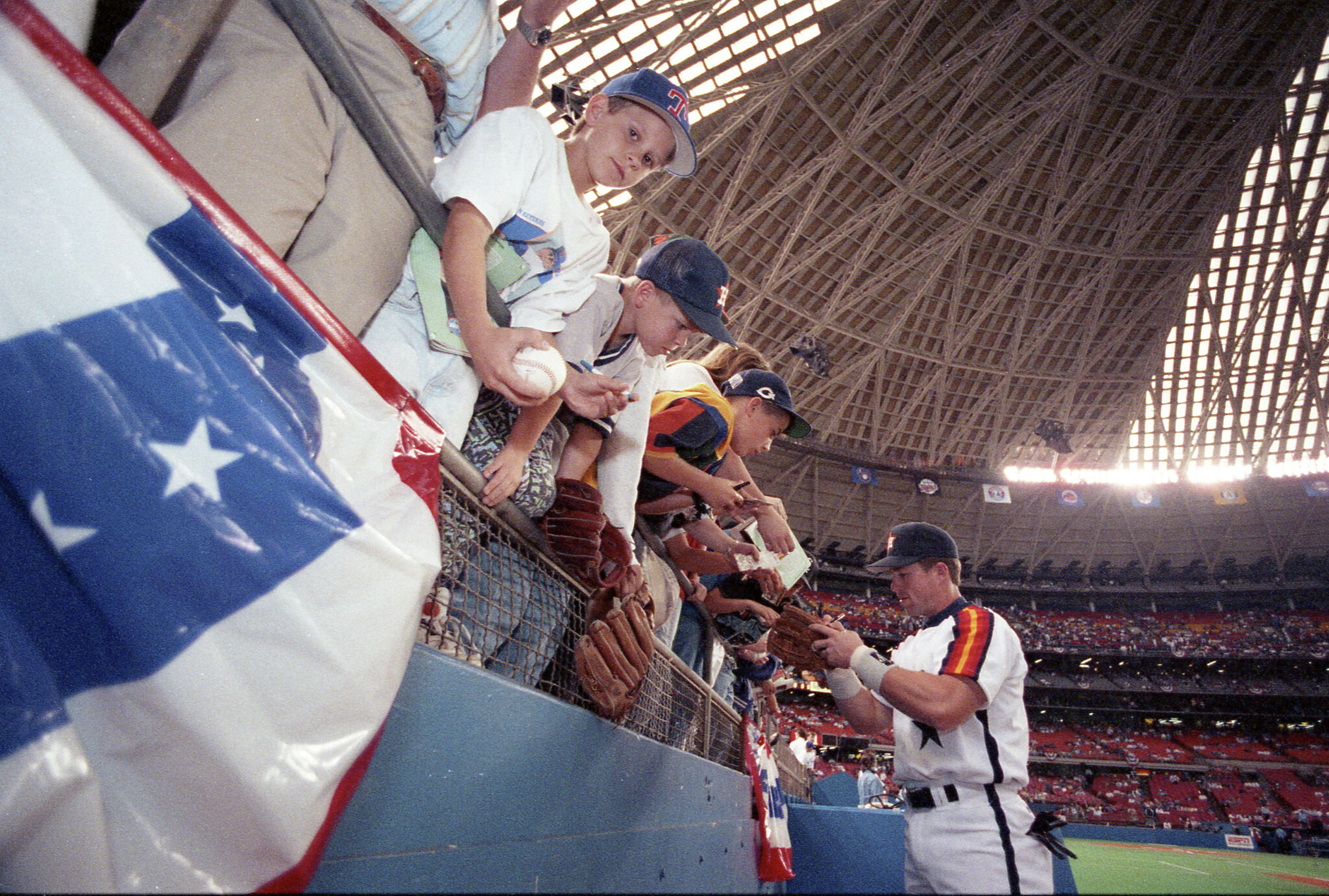 Houston Texas USA, circa 1989: Crowd watches Houston Astros