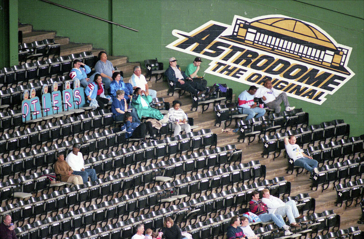 The small crowd during the final Oilers game played in the Astrodome.