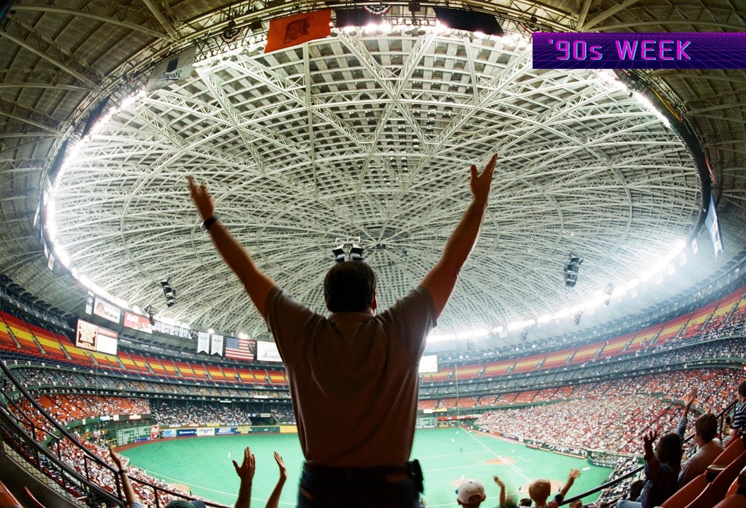 Houston Texas USA, circa 1989: Crowd watches Houston Astros