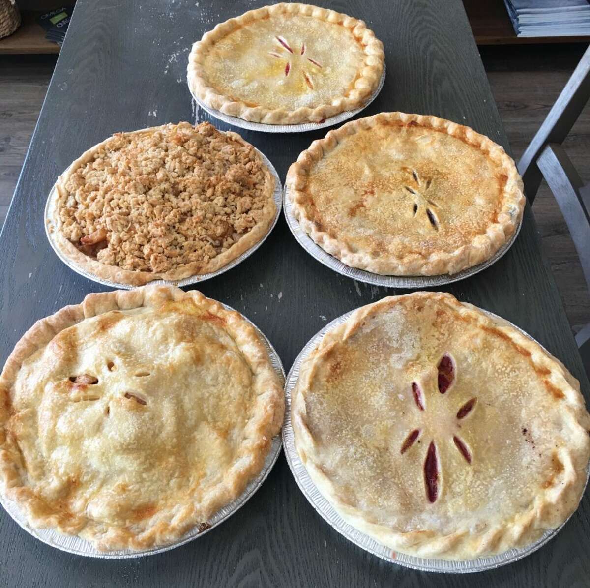 Some of the pies on offer at Annabelle’s Village Bakery. The bakery also takes custom orders.