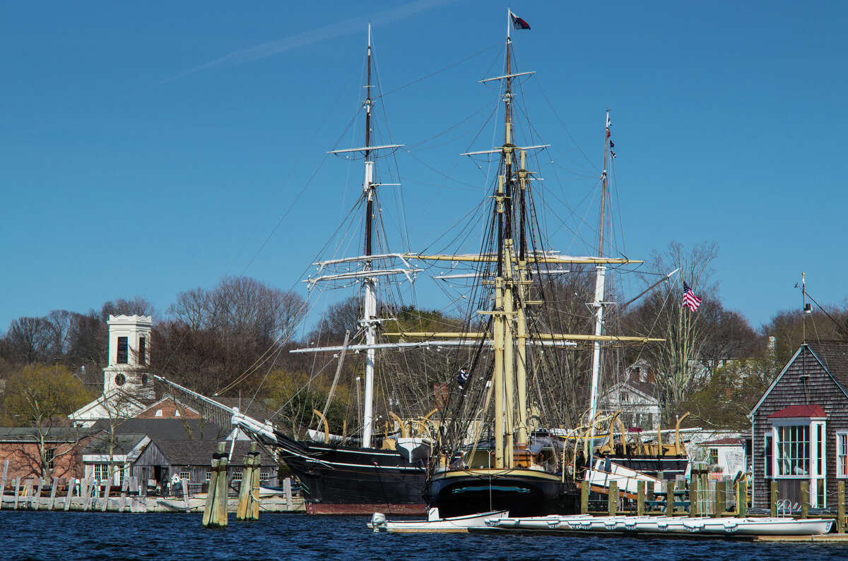 View of Mystic Seaport in Mystic, Conn.