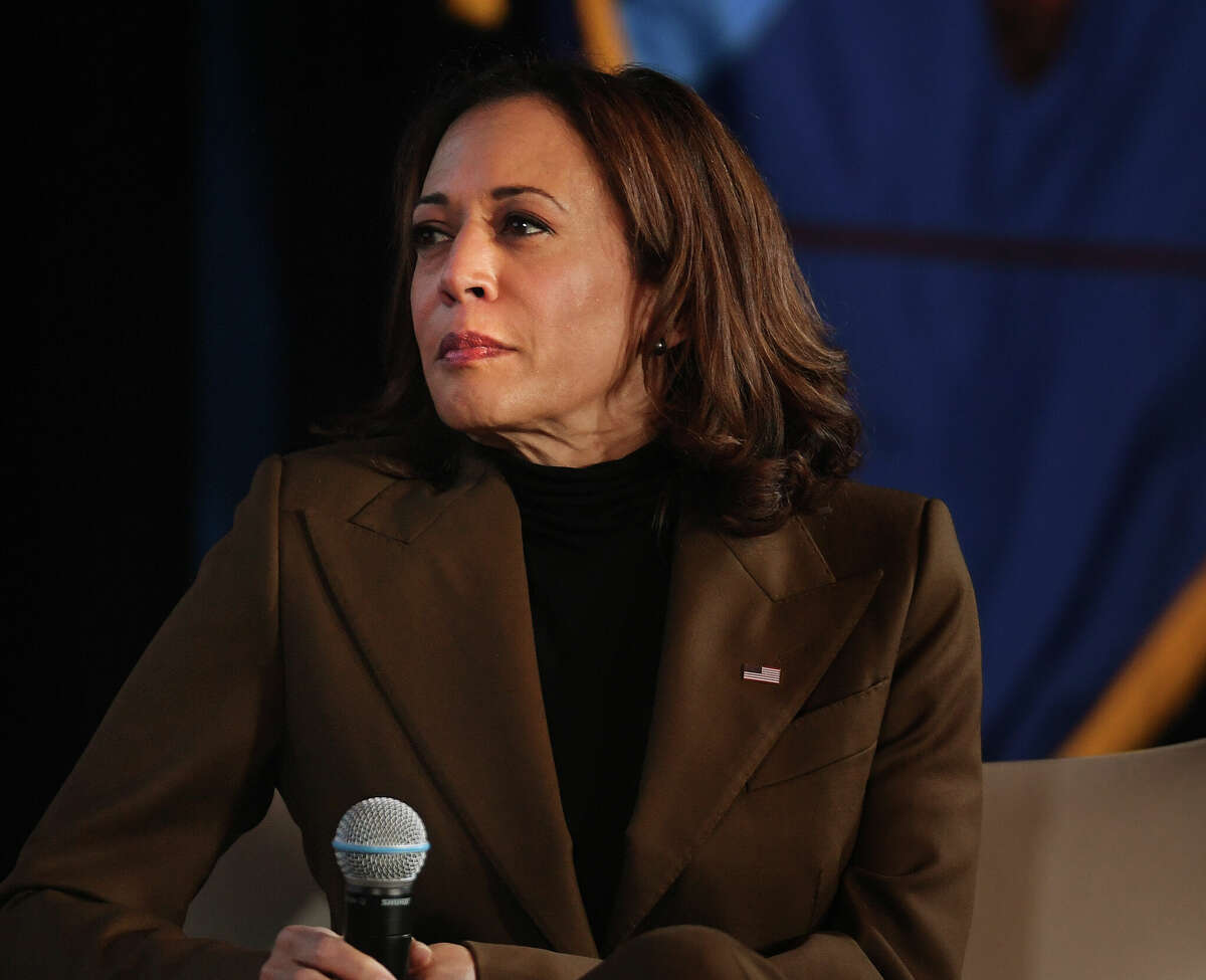 Vice President Kamala Harris participates in a reproductive rights conversation during her visit to Central Connecticut State University in New Britain, Conn. on Wednesday, October 5, 2022.