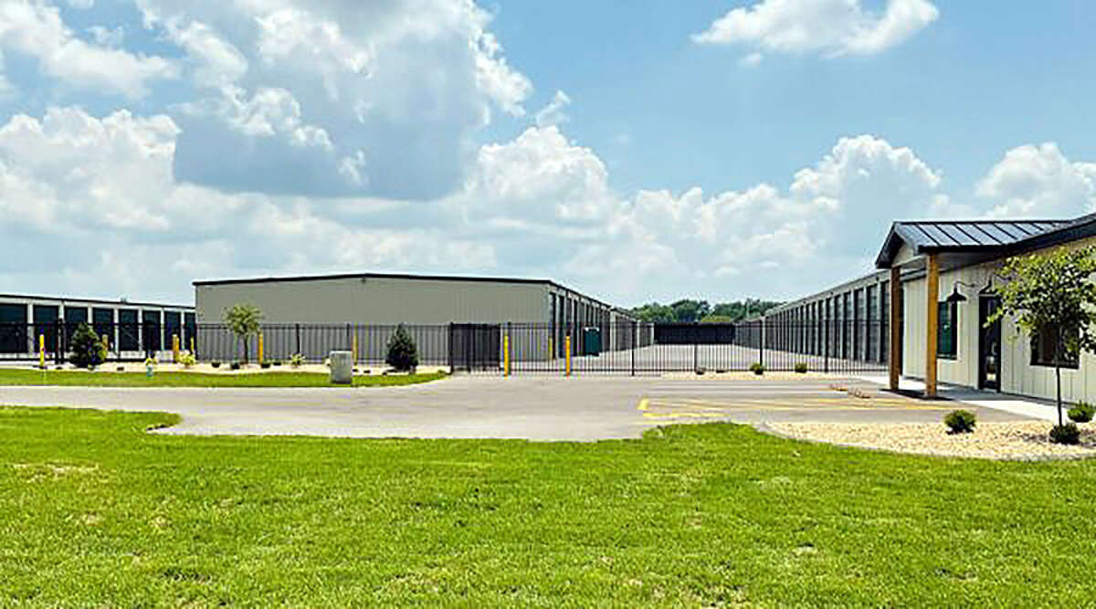 Another view of the office and some of the Mega Storage Facility bay in Glen Carbon, just across Chain of Rocks Road from its Edwardsville mini-storage facility.