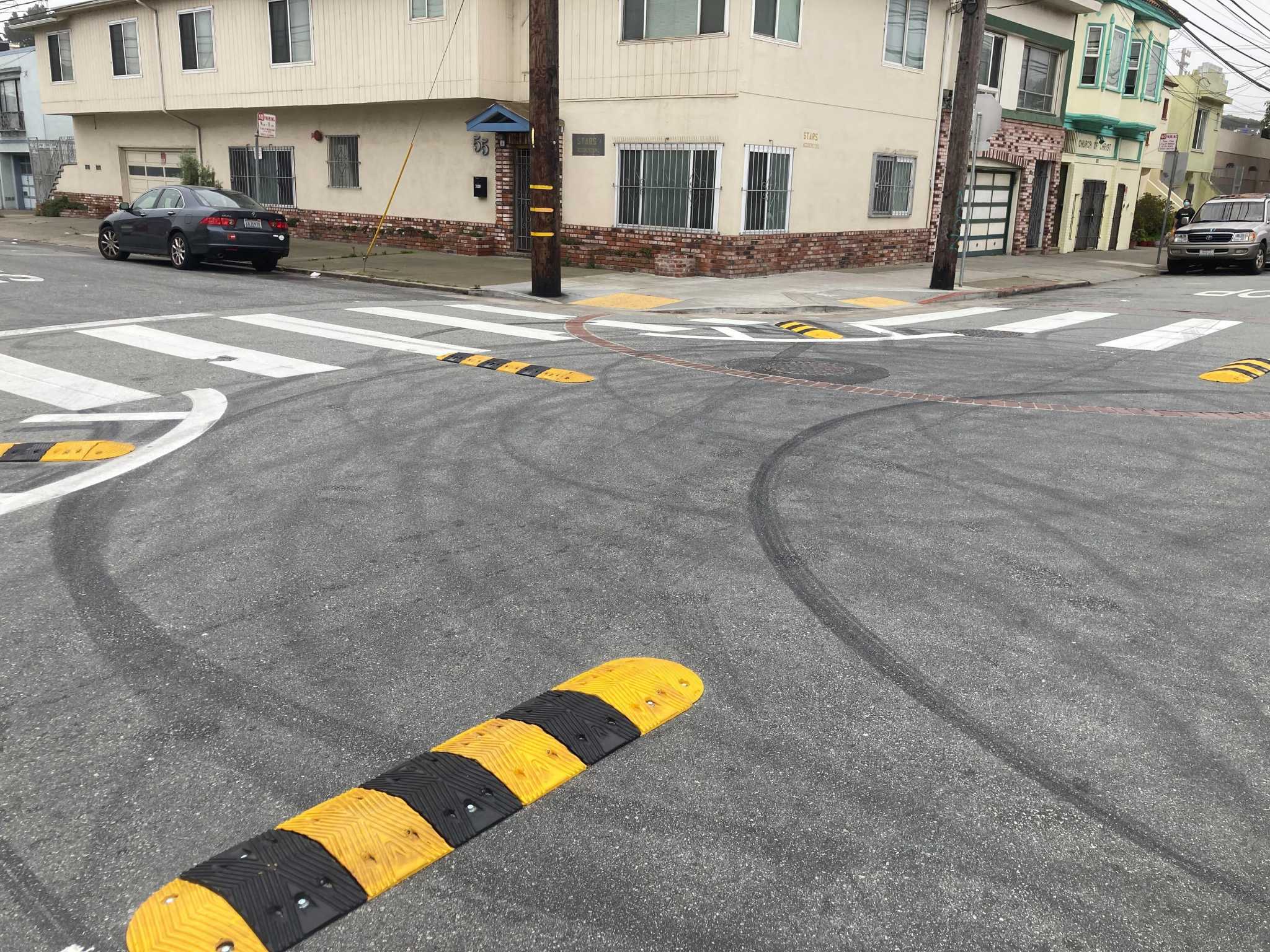 This S.F. intersection got some unusual speed bumps. Here's what