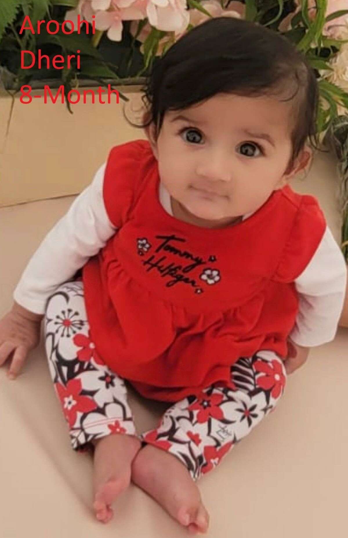 Aroohi Dehri, 8 months old, along with her parents, Jasleen Kaur and Jasdeep Singh, has been missing since Monday after the family was kidnapped in Merced County, authorities said.