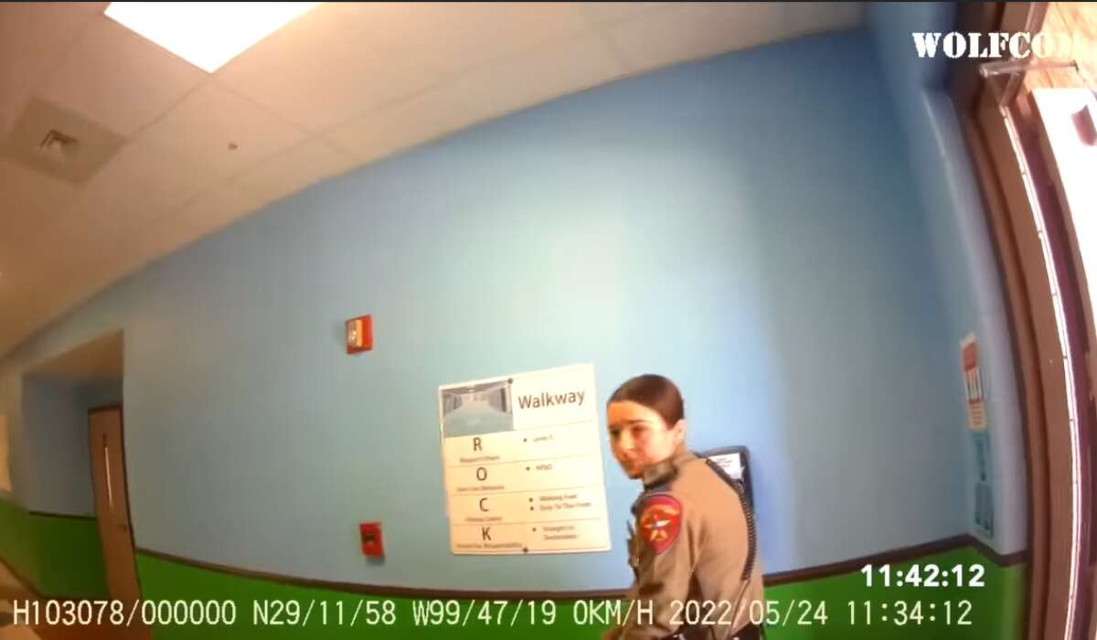 Elizondo is seen here entering the school in a screenshot of body camera footage from May 24.
