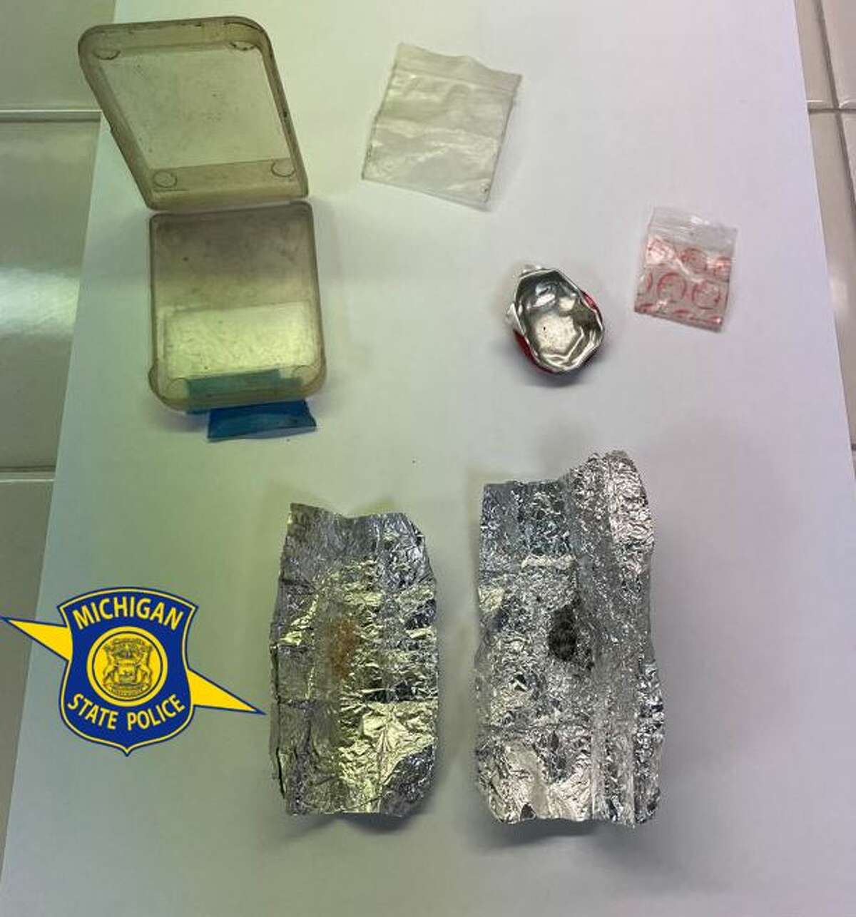 During the arrest on Viaduct Road in Cleon Township, troopers found that a Copemish man was in possession of heroin.