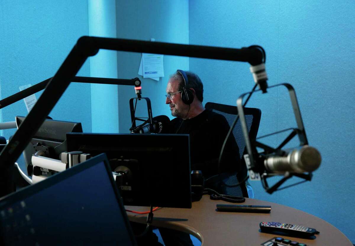 Ronn Owens speaks on his morning show in the KGO studio March 31, 2016 in San Francisco, Calif. KGO announced a format change.