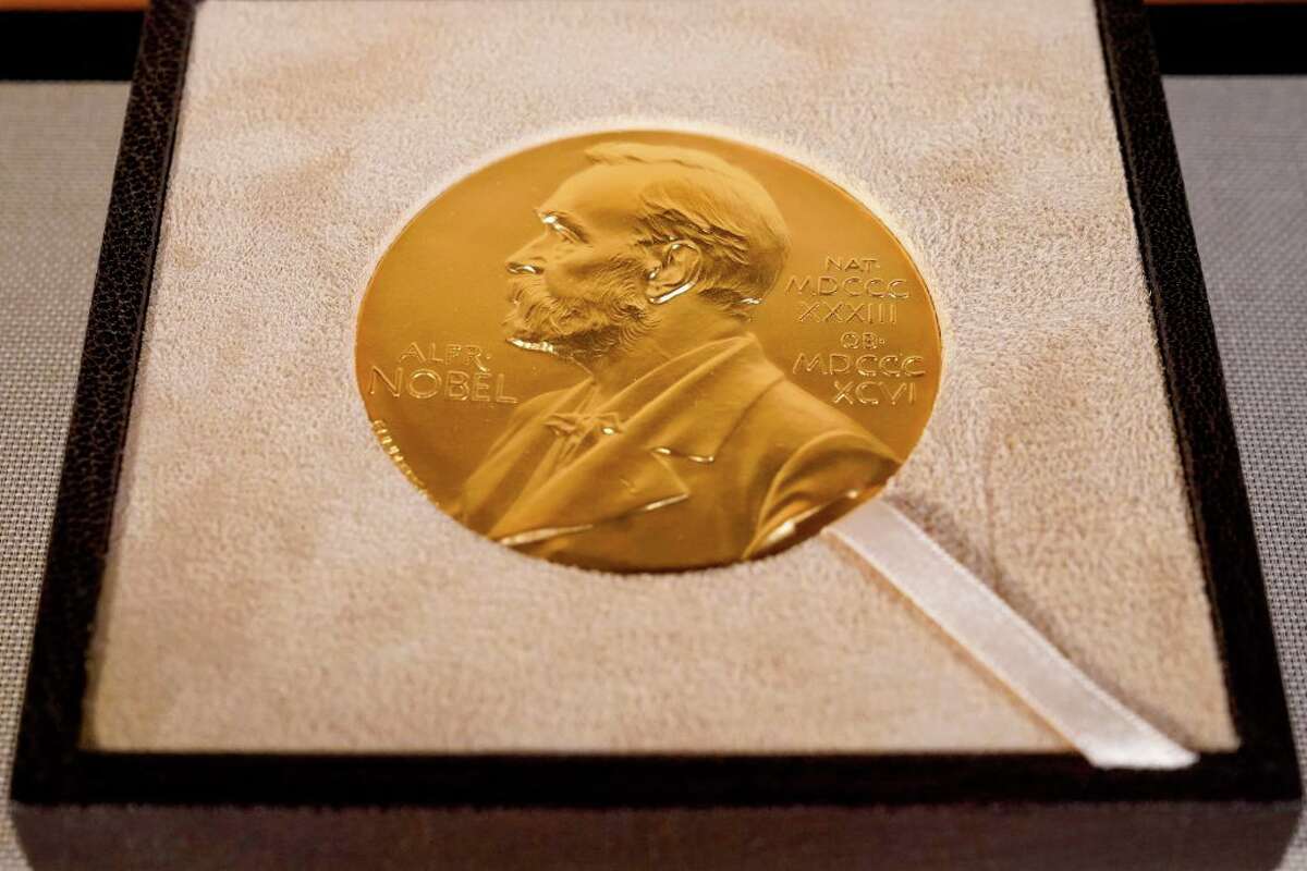 The file photo above shows what a Nobel Prize award looks like.