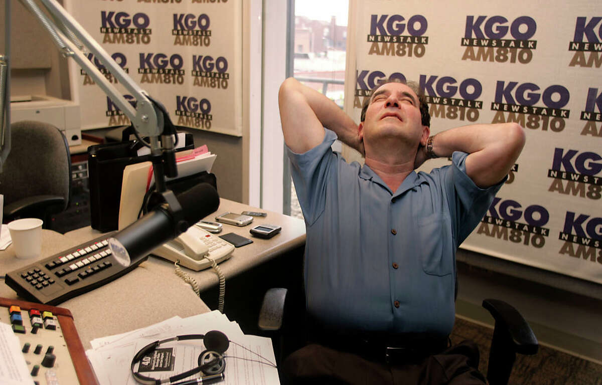 In this 2005 file photo, KGO radio personality Ronn Owens takes a five-minute break during the three-hour show on Oct. 24, 2005, in San Francisco.