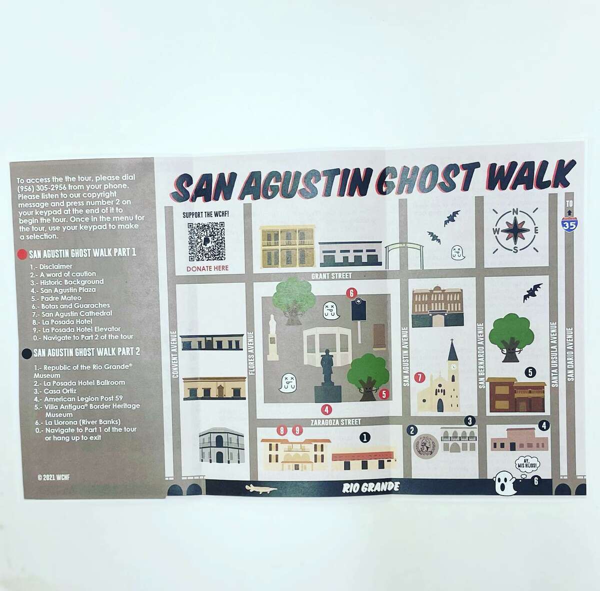 This screen shot shows the map of the San Agustin Ghost Walk.
