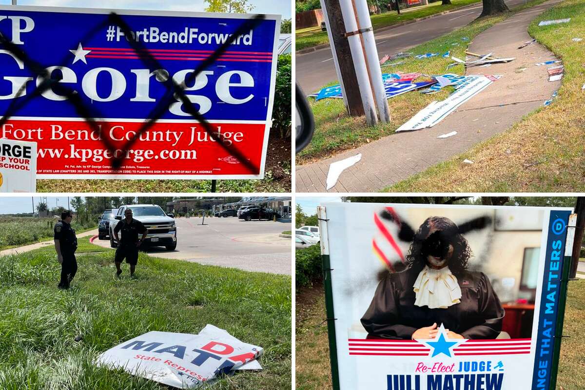 There has been an unusually high number of reported incidents of vandalism and theft of political campaign signs in Fort Bend County this election season, according to authorities.