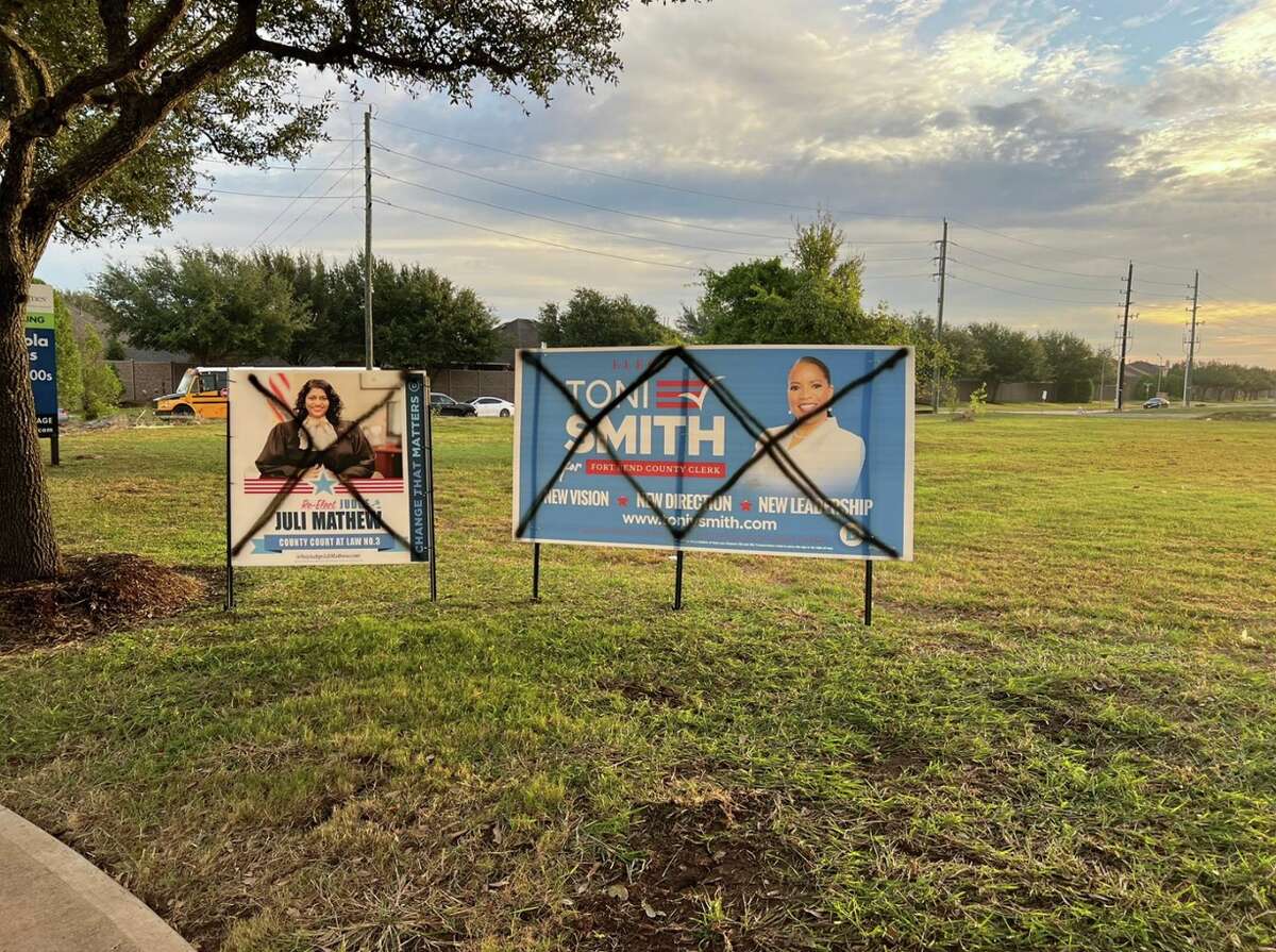 There has been an unusually high number of reported incidents of vandalism and theft of political campaign signs in Fort Bend County this election season, according to authorities.