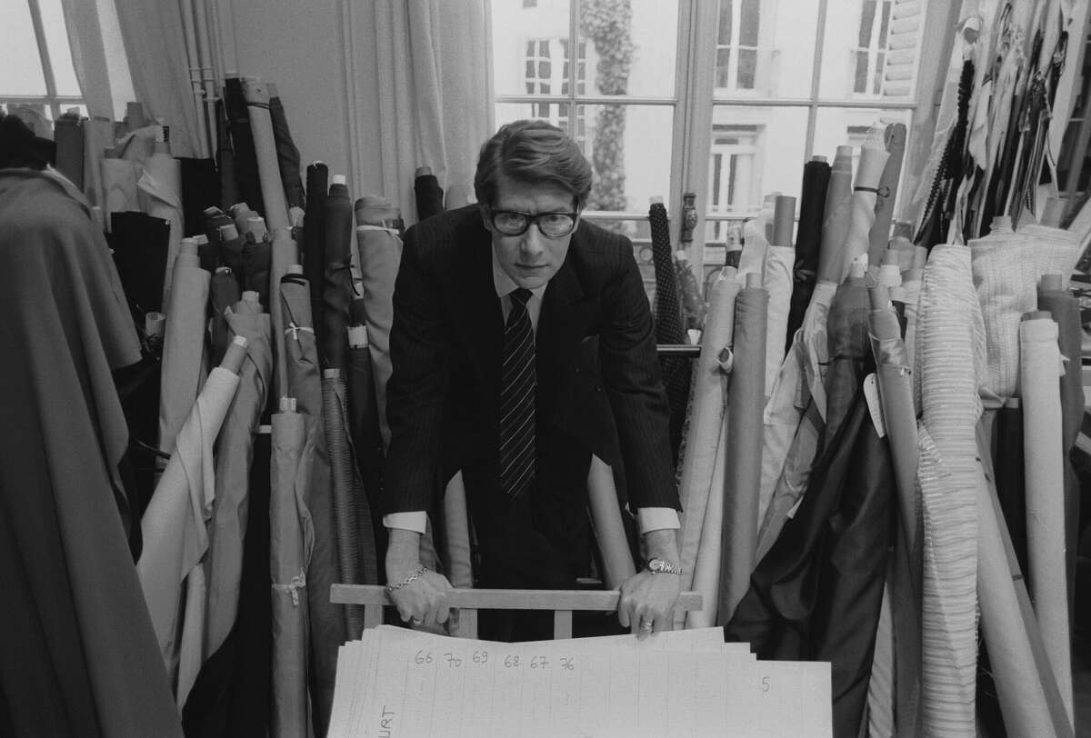 French fashion designer Yves Saint Laurent (1936 - 2008) in his Paris studio, January 1982. Marian Christy said he was one of the many celebrity interviews she had over the years.