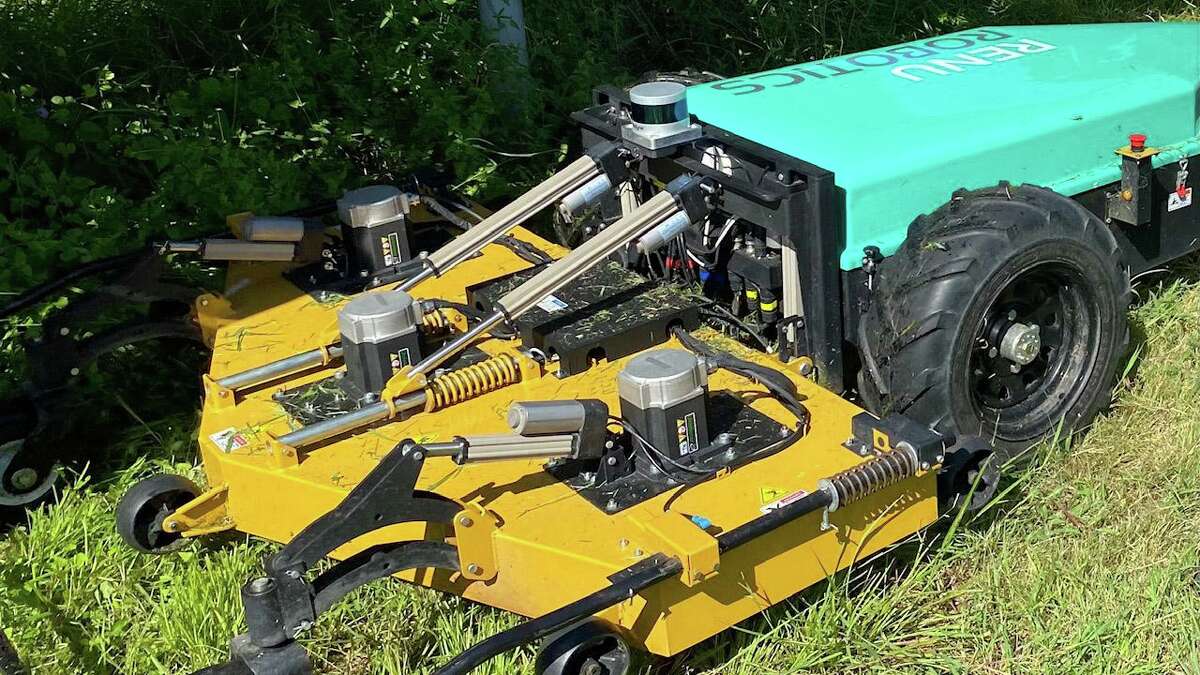 Renu Robotics in San Antonio has developed an autonomous electric tractor being used to maintain landscaping at solar farms.