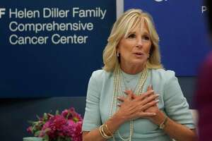 First Lady Jill Biden visits UCSF to talk breast cancer awareness, research