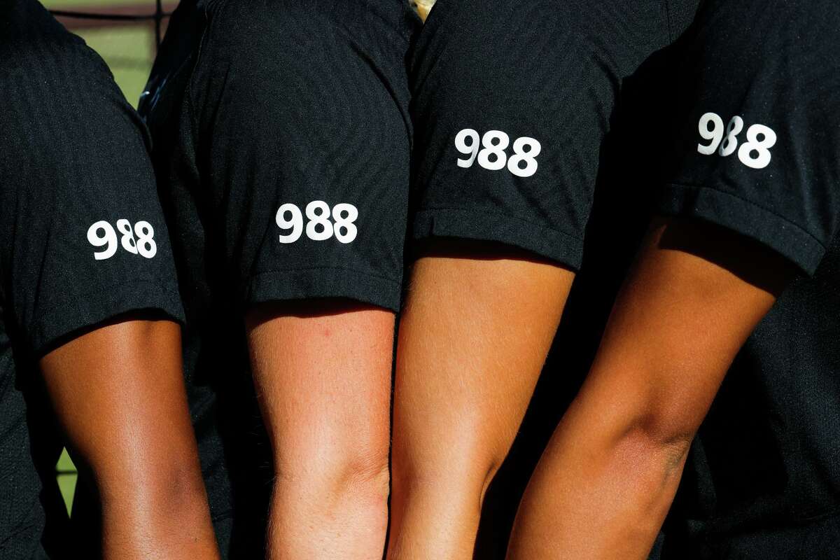 Katie Meyer's teammates wear warmup jerseys that say Mental Health Matters on the back and have the suicide hotline number, 988, on their sleeve at Stanford University in September.