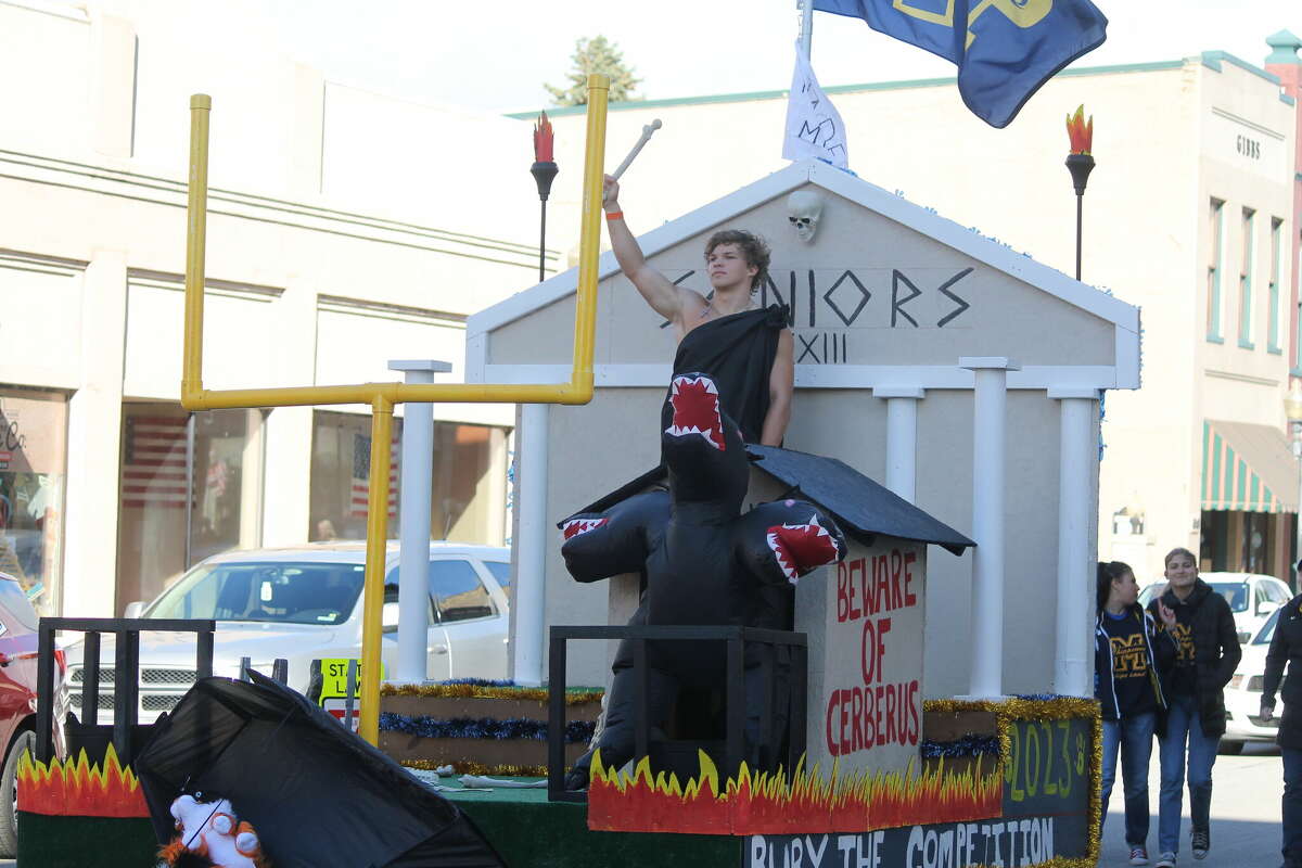 Manistee High School's homecoming parade goes down River Street on Friday.