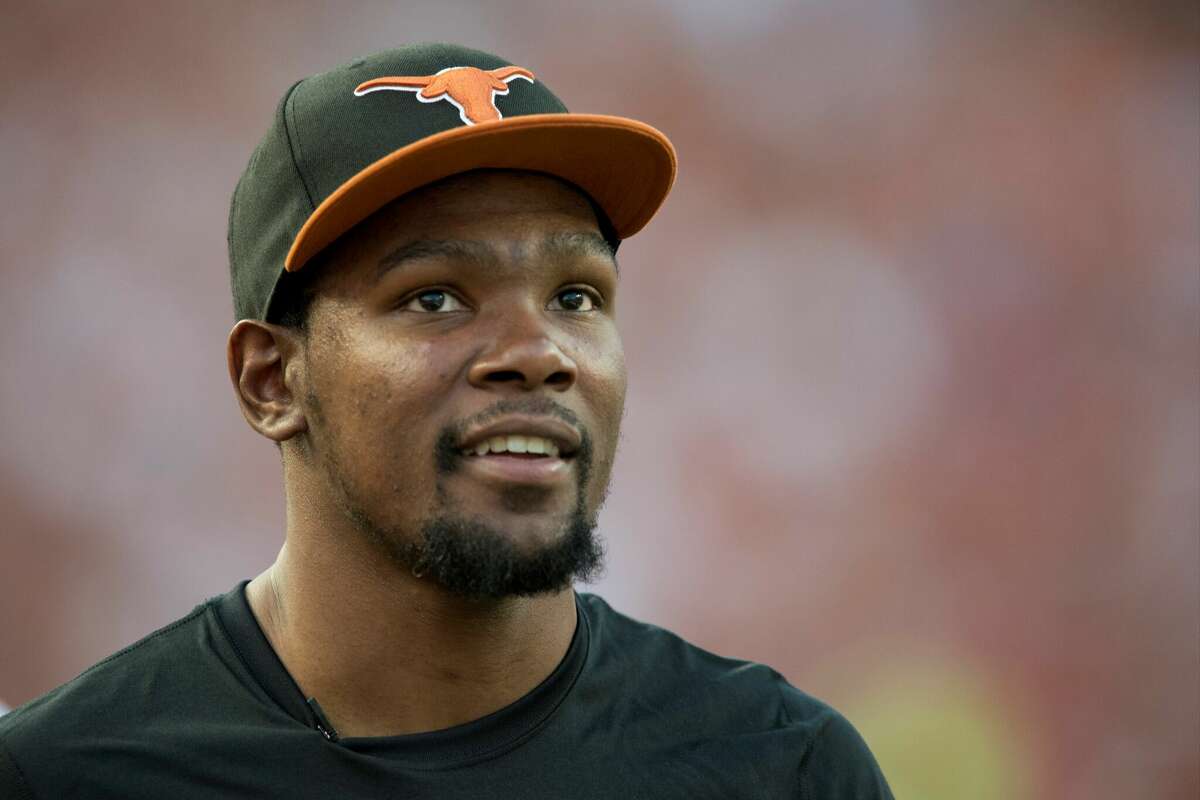 Kevin Durant on the sidelines as the Texas Longhorns host the Mississippi Rebels on September 14, 2013 at Darrell K Royal-Texas Memorial Stadium in Austin.