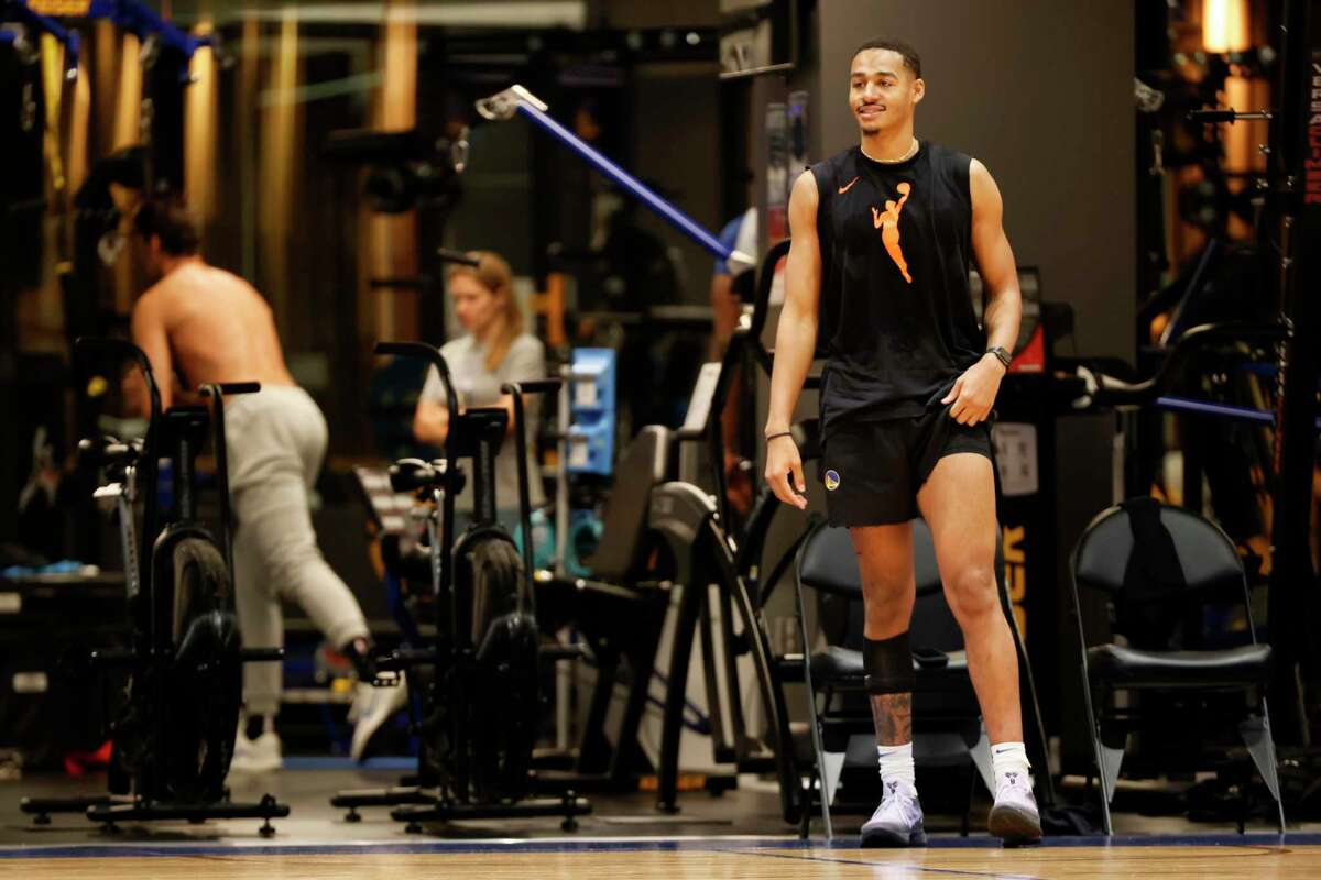 Jordan Poole during Golden State Warriors practice at Chase Center in San Francisco, Calif., Saturday, Oct. 8, 2022.