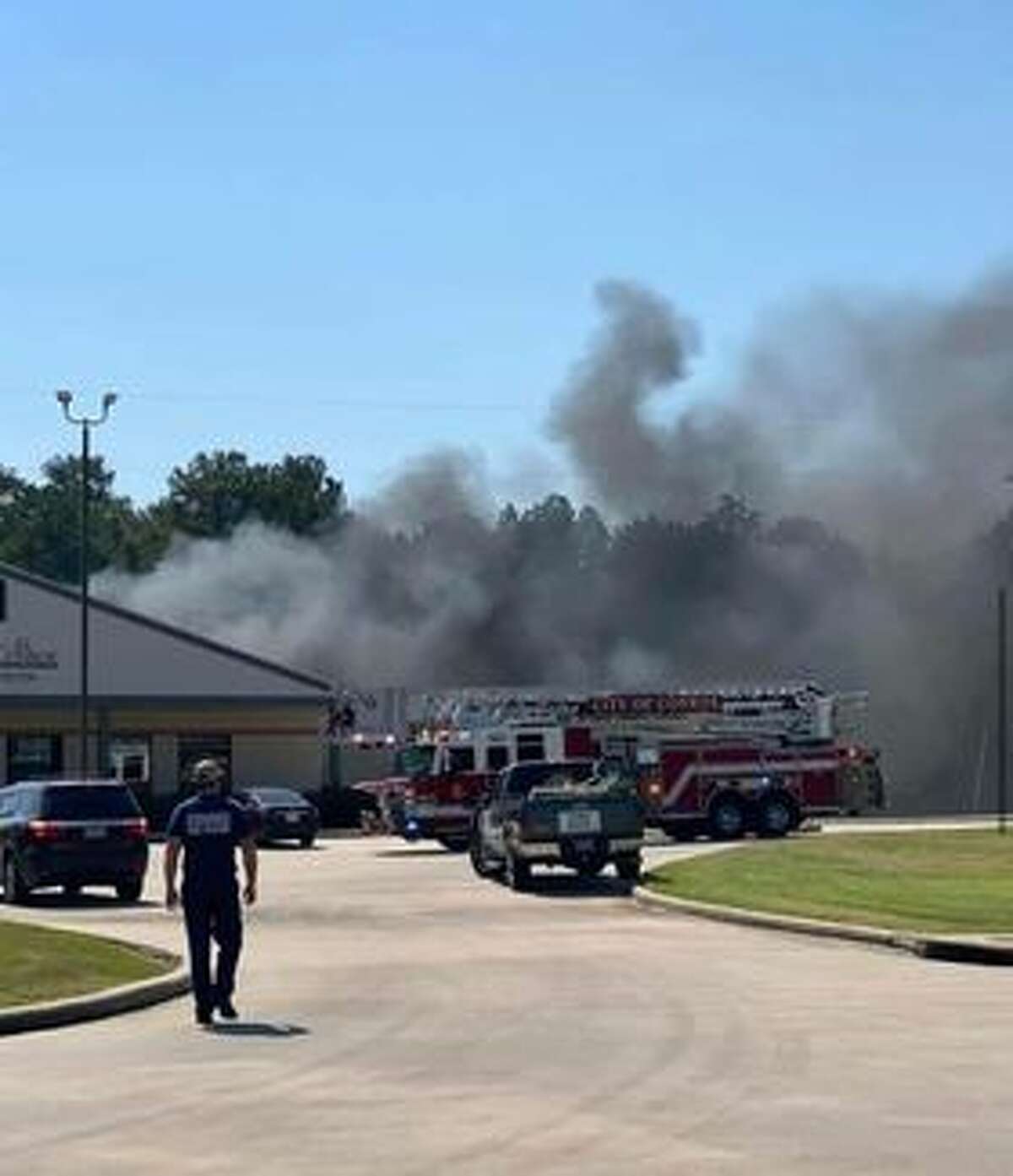 Firefighters responded Saturday, Oct. 8, 2022, to a fire at the Conroe Animal Shelter. 