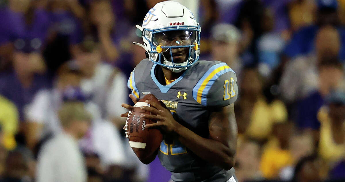 Southern quarterback BeSean McCray (11) runs the ball during the first half of an NCAA college football game in Baton Rouge, La., Saturday, Sept. 10, 2022. (AP Photo/Tyler Kaufman)