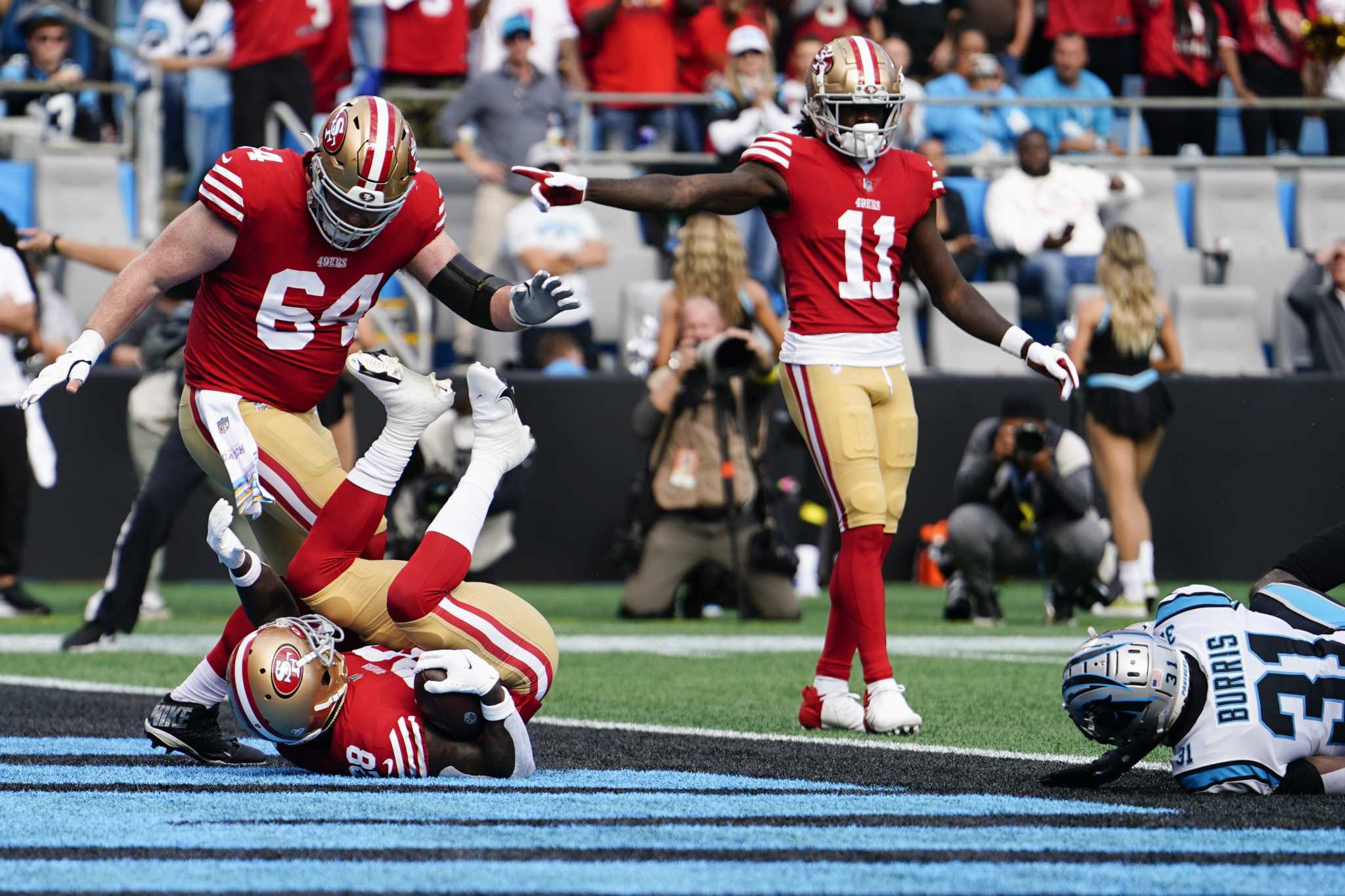 49ers-Panthers: Niners win 37-15 but Bosa, Gould and Moseley injured