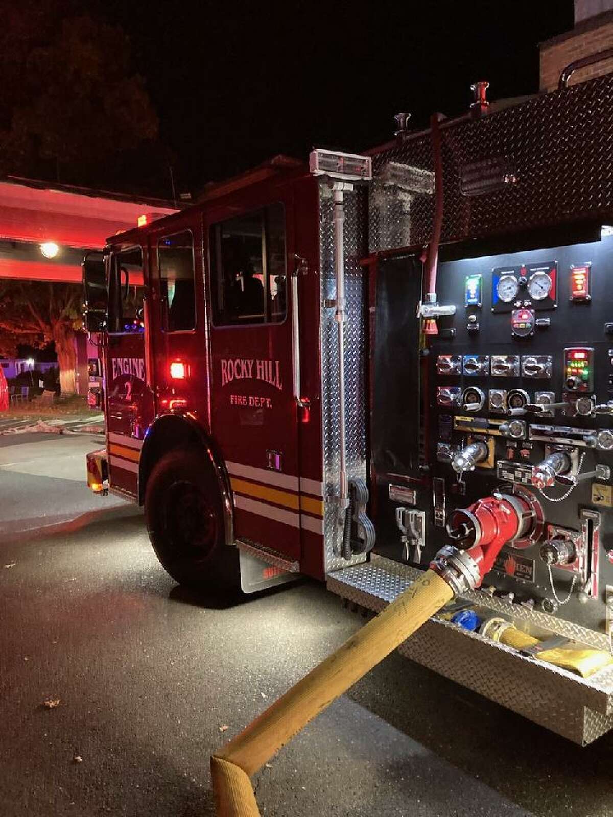 A Cold Spring Road building was evacuated for several hours Tuesday after elevated levels of carbon monoxide were detected, Rocky Hill fire officials said.