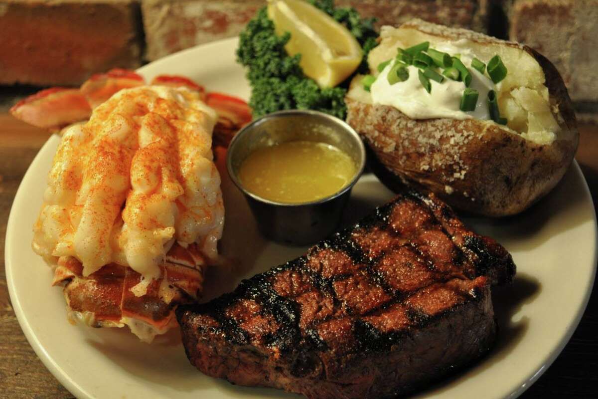 The beef and reef combo served at Cattlemens restaurant.