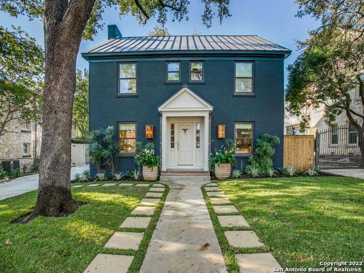 Originally built in 1937, the two-story home at 434 Thelma Dr. in Olmos Park was updated by HGTV’s Kim and Bryan Wolfe, designed as their personal residence. 