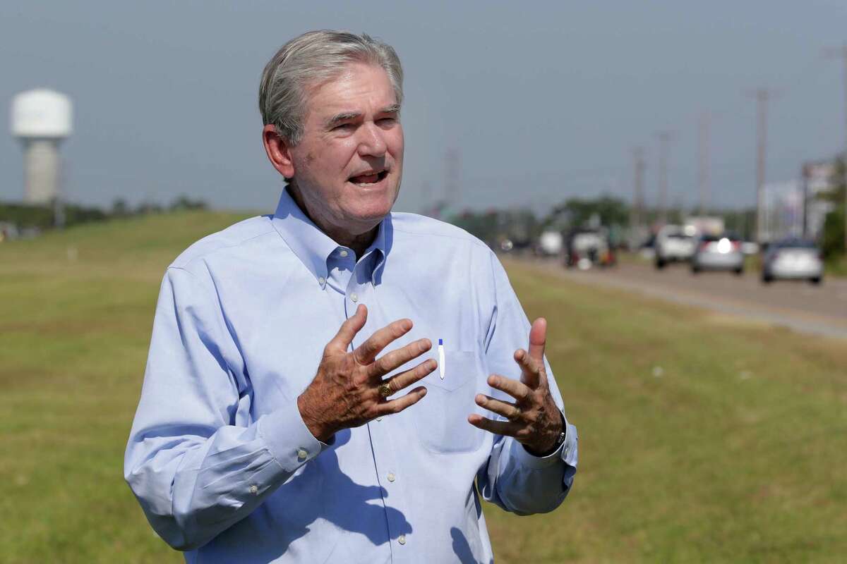 State Rep. Ed Thompson, R-Pearland, discusses plans for the next segments of the Grand Parkway in the median between north and southbound traffic along Texas 35, which bypasses Alvin. The tollway is planned to run within the median of Texas around the Brazoria County city.