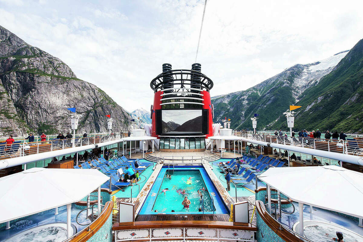The beauty of Alaska's landscapes is seen from a Disney Cruise Line ship. The destinations visited are home to towering waterfalls, mammoth glaciers, rugged mountaintops and wildlife.