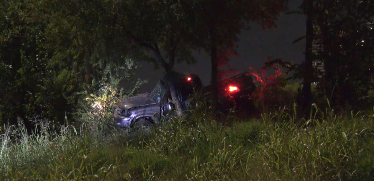 A man died in a crash after two pickups collided and his truck hit a tree, causing I-10 West to be closed.
