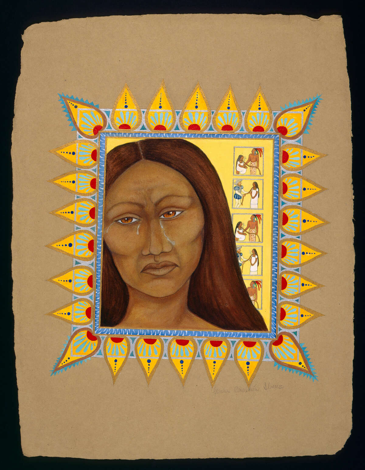 1995 work by Cecilia Concepcion Alvarez "La Malinche Tenia sus Razones (La Malinche had her reasons)" is among contemporary depictions of the historic figure on display in a new exhibition opening at the San Antonio Museum of Art.