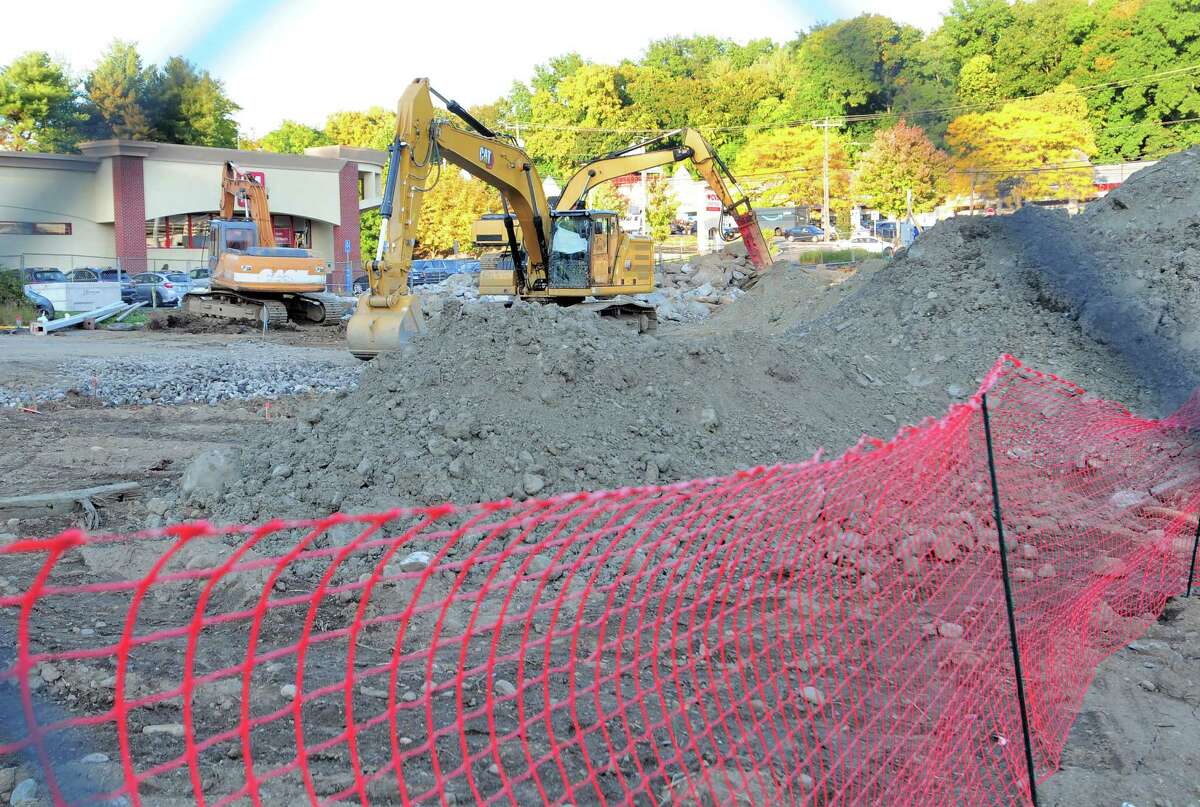 A view of construction started for a Shake Shack and Pepe's Pizza at at Cold Spring Road in Stamford, Conn., on Tuesday October 11, 2022.