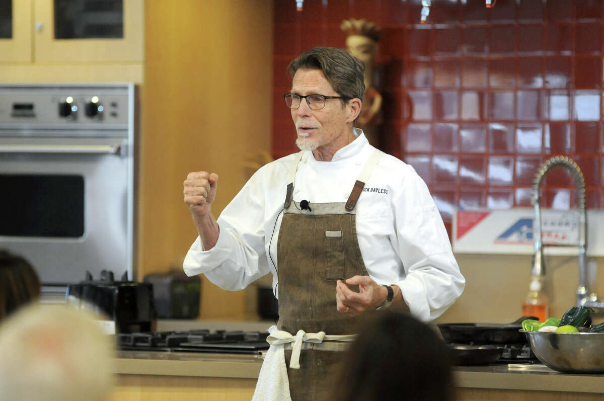 Celebrity chef Rick Bayless presented a class on preparing tomatillos in roasted, pickled and raw forms at the Latin American Cuisine Summit at the Culinary Institute of America, San Antonio campus in September.