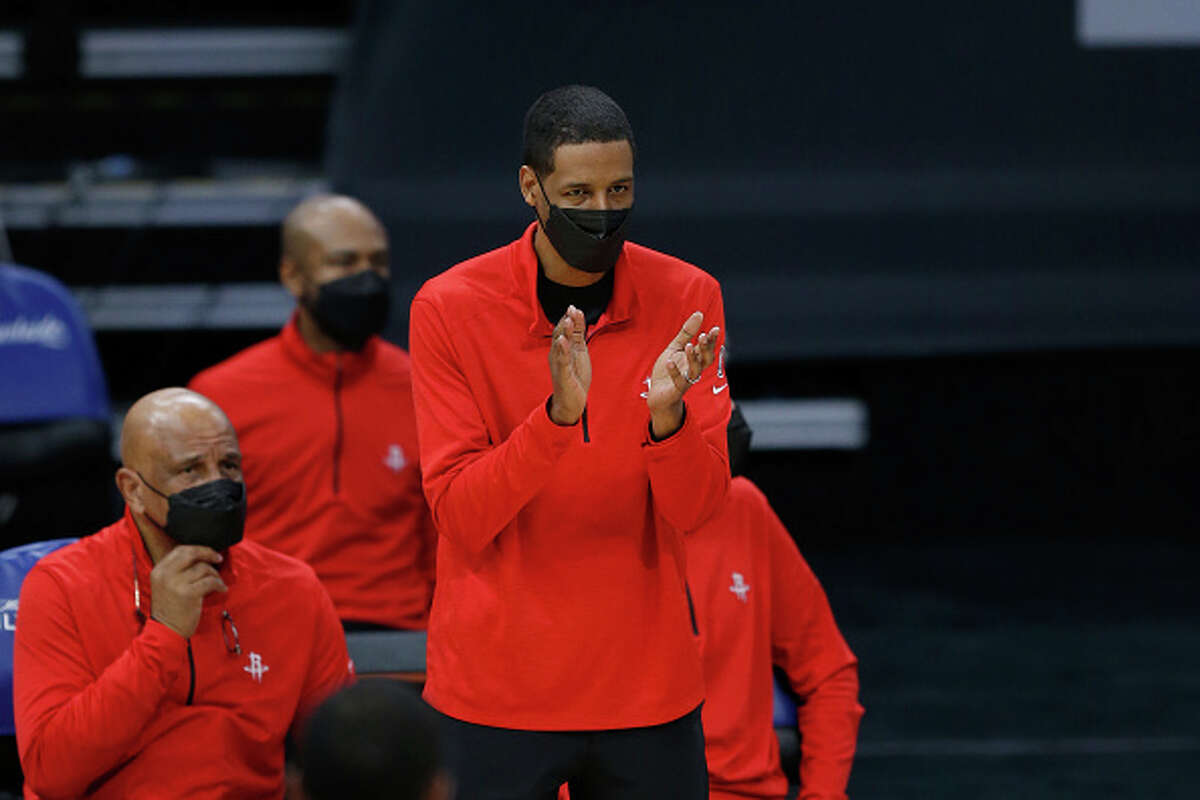 Head coach Stephen Silas of the Houston Rockets looks on in the first half against the Sacramento Kings at Golden 1 Center on March 11, 2021 in Sacramento, California.u00a0(Photo by Lachlan Cunningham/Getty Images)