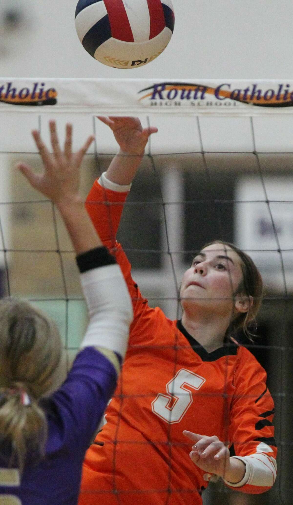 Action from the South County volleyball team's win over Routt Tuesday night at the Routt Dome in Jacksonville