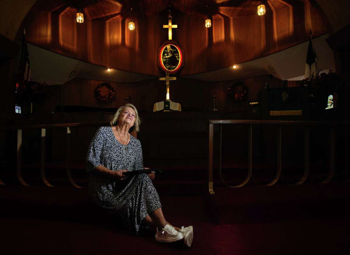 Pastor Pam Lundberg talks about her late husband Carl, at Homer United Methodist Church in Lufkin. He wrote a series of letters to her, which she found after his heart surgery and subsequent death. 