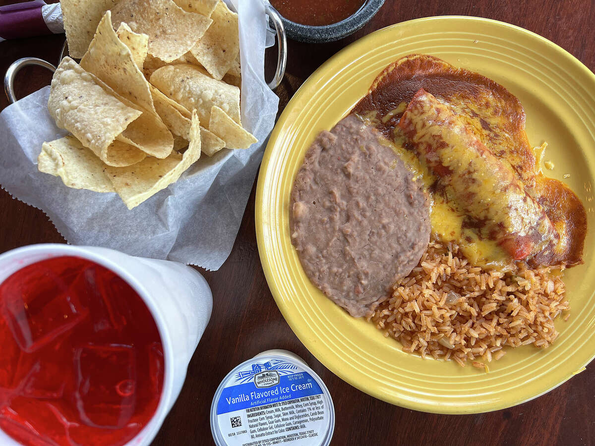 The kids' menu includes a cheese enchilada with rice, beans, ice cream and a drink at Nicha's Comida Mexicana on Northwest Loop 410, one of San Antonio's best kids-eat-free destinations. 