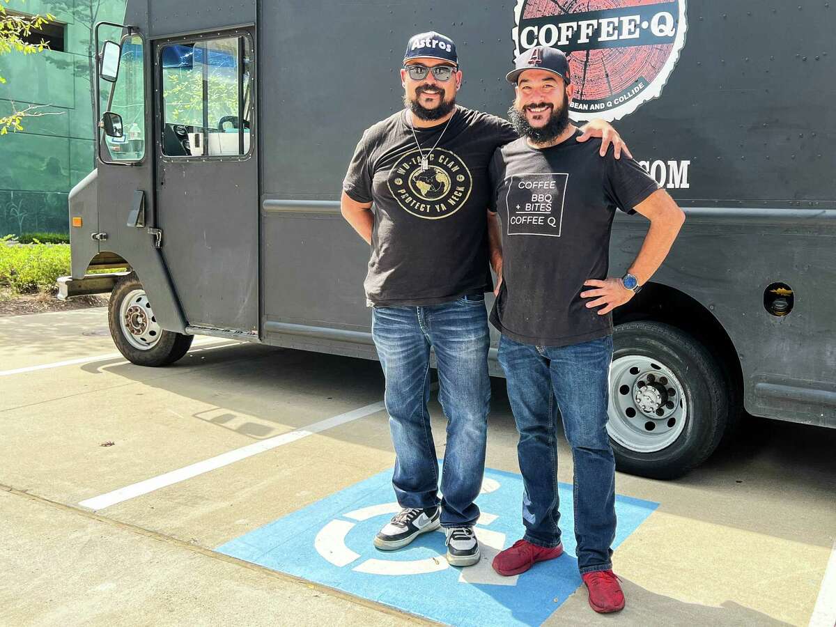 Owner Julio Arevalo and brother Luis Arevalo with their Coffee-Q truck