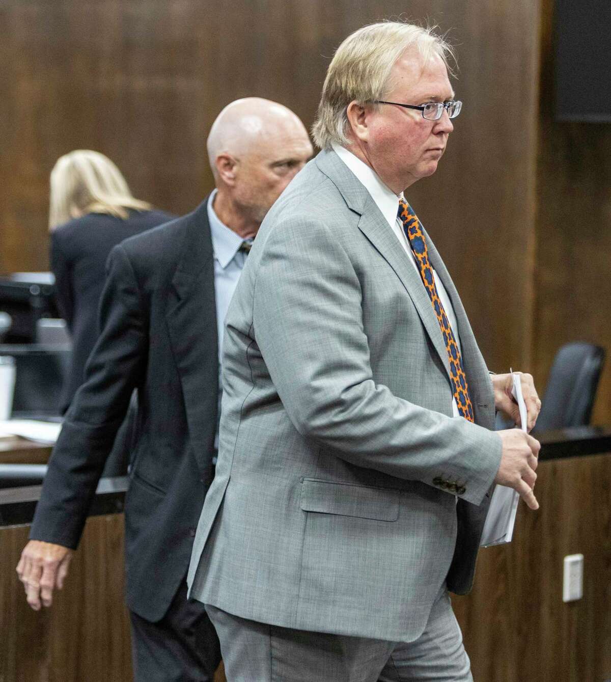 Rackspace co-founder Graham Weston leaves the courtroom Wednesday during a break in his divorce case in New Braunfels. A judge granted a divorce, ending Weston’s more than 27-year marriage to Elizabeth Weston.