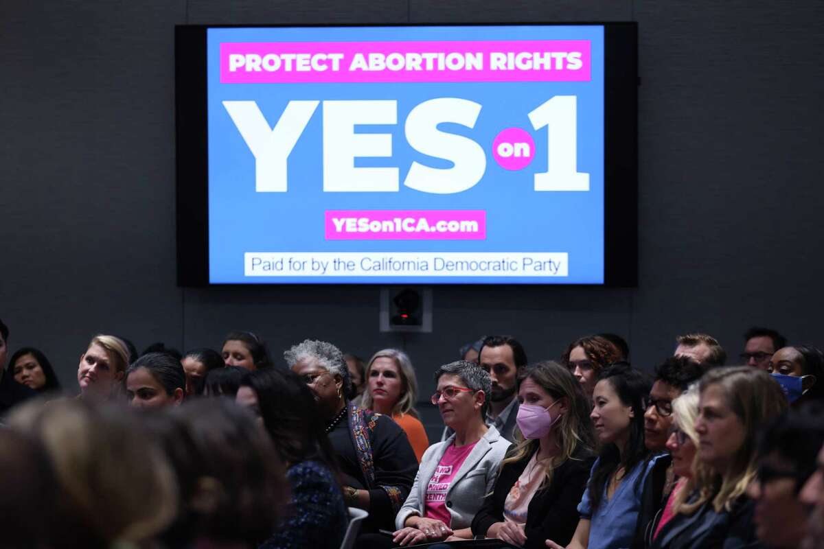 Former Secretary of State Hillary Rodham Clinton was in San Francisco to moderate a panel discussion on Proposition 1, which would enshrine abortion rights in California’s constitution.