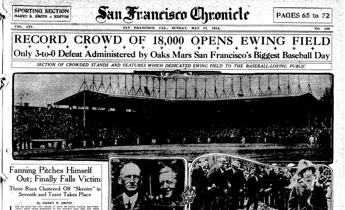 Ewing Field opened in 1914 in the Richmond District to a sold out crowd of 18,000 San Francisco Seals fans.