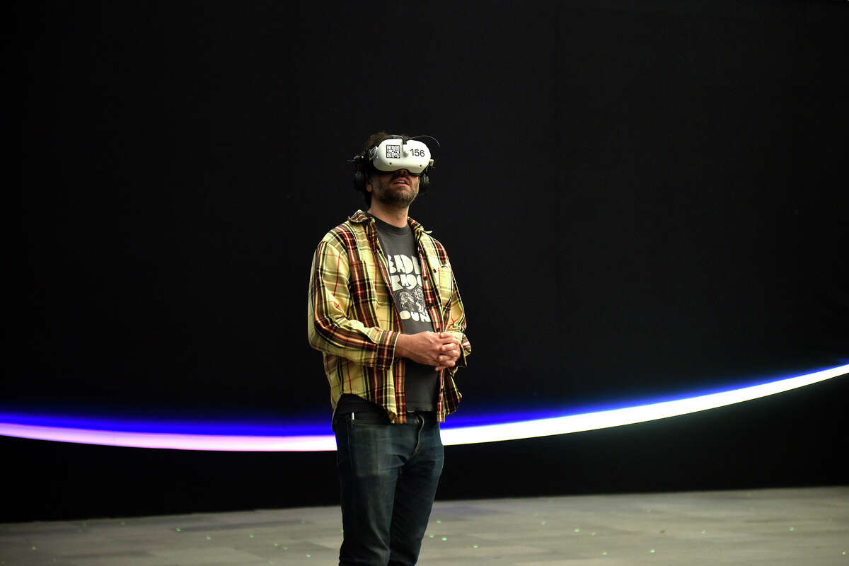 SFGATE civilization  exertion   Dan Gentile wears a VR headset arsenic  portion  of The Infinite, an immersive abstraction  acquisition   presently  housed inside the Craneway Pavilion connected  the Richmond waterfront, connected  Thursday Oct. 13, 2022.