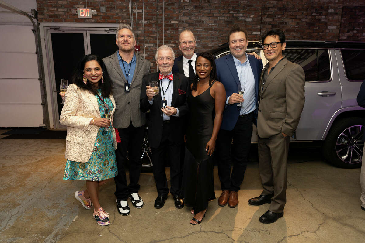 From left, chefs Maneet Chauhan, Spike Mendelsohn, Jacques Pépin, Michel Nischan, Chrissy Tracey, Rocco DiSpirito and Bun Lai at the Greenwich Wine + Food Festival's anniversary gala in Stamford. 
