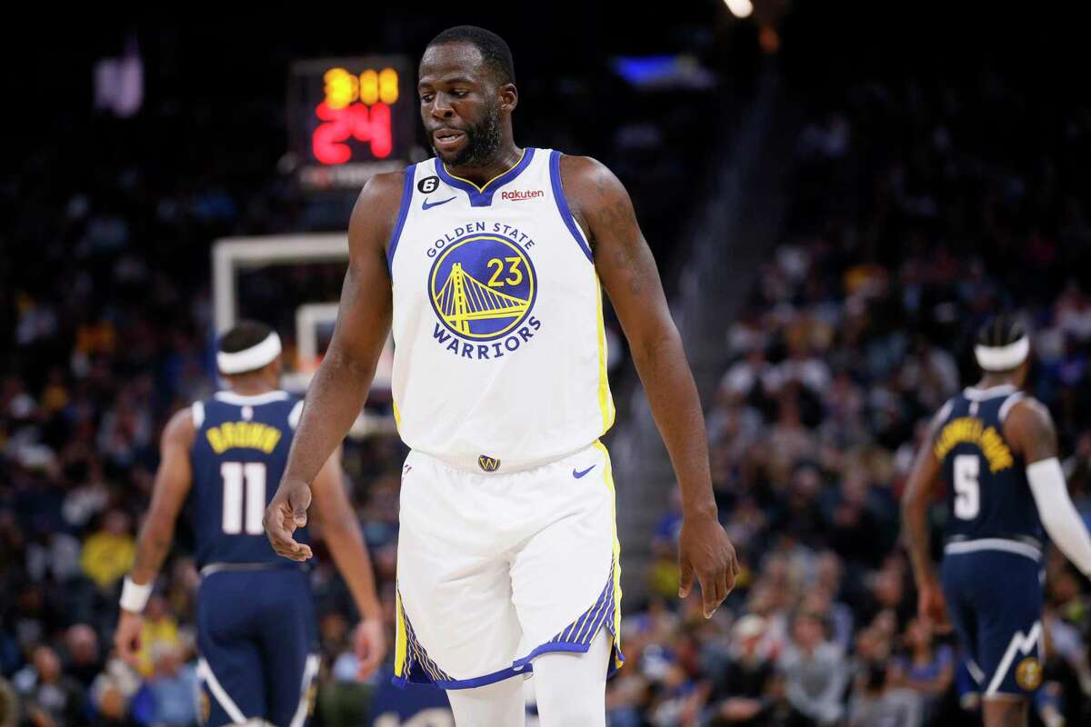 Golden State Warriors forward Draymond Green (23) in the first half of an NBA game against the Denver Nuggets at Chase Center in San Francisco, Calif., Friday, Oct. 14, 2022.