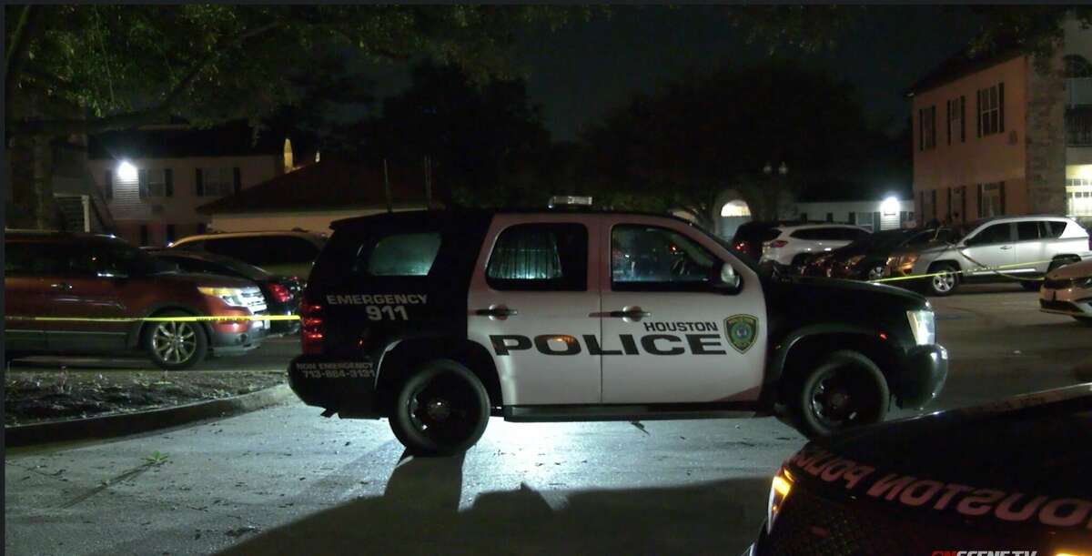 A woman was struck and killed by gunfire Friday night outside her apartment in south Houston, police say.