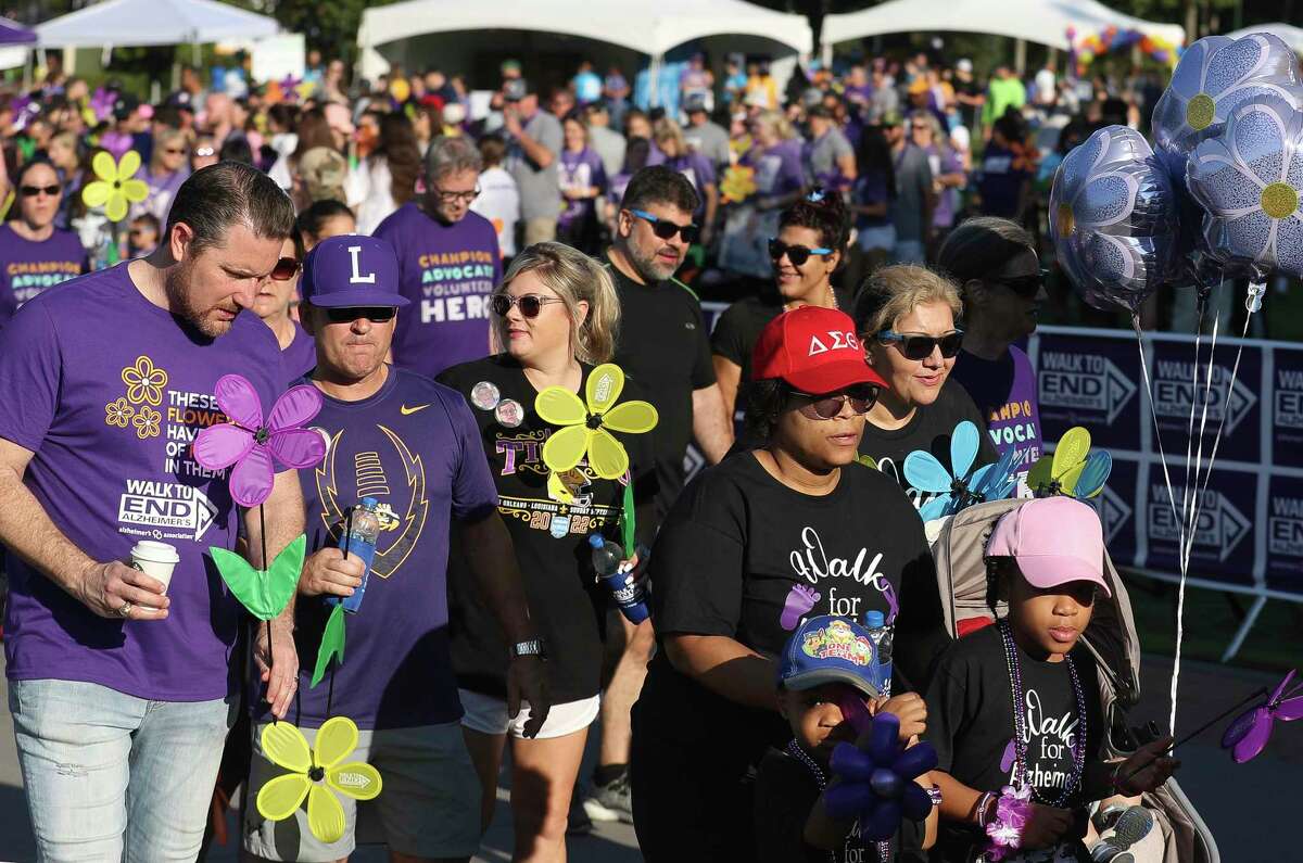 More than 1,000 people participated in the annual North Harris County/Montgomery County Walk to End Alzheimers, which raised $200,000 for the Alzheimer's Association at Town Green Park, Saturday, Oct. 15, 2022, in The Woodands.